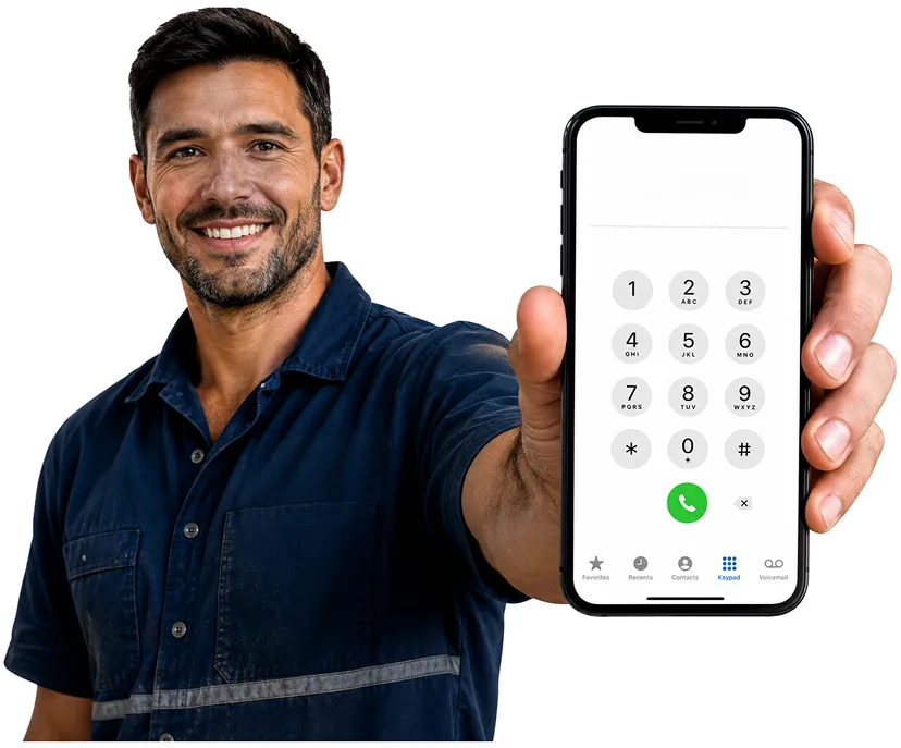 Plumber answering a Croydon enquiry by phone