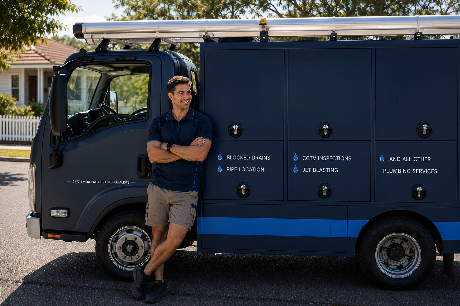Plumber with Croydon Blocked Drains van