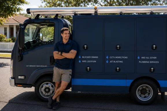 Our plumber with the service van on a Croydon job