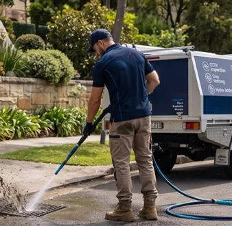Plumber tracing a drain smell in Croydon